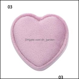 Jewelry Pouches Bags Jewelry Pouches Heart Shaped Flannel Veet Ring Storage Box Proposal Double Wedding Display Holder For Drop Deli Dhpca