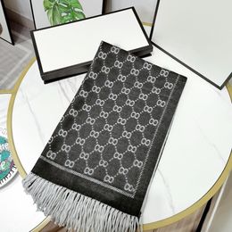 2022 Luxury Designer Scarf mode Paris Cashmere scarves för män och kvinnor samma märke bokstavssjal stor sjal varm förtjockad ull 70cm x 180cm