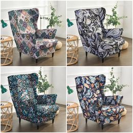 Chair Covers Bohemia Wing Cover Stretch Spandex Armchair Nordic Sofa Slipcovers With Seat Cushion Furniture Protector Case