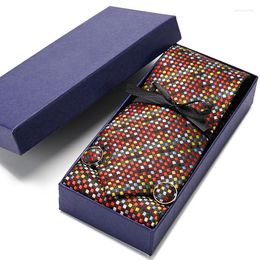 Bow Ties 38Colors Silk For Men Wedding Snow Blue Polka Dot Necktie 7.5cm Gravata Gifts Shirt Accessories