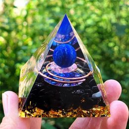 Decorative Figurines 5CM Energy Generator Orgone Pyramid Amethyst Peridot Healing Natural Crystal Reiki Chakra Meditation Tool