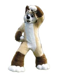 Long Fur Husky Fox Mascot Costume Walking Halloween Suit Role Play Large Advertising Activity Show Costume