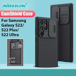 Случай с сотовыми телефонами для Samsung Galaxy S22 Ultra Nillkin Camshield Pro защита камеры плюс крышка W221014