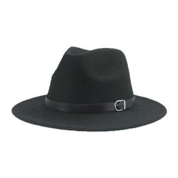 Beanie/Skull Caps Hats for Women Fedoras Women Winter Hat Belt Felted Accessories Hat Men Wedding Decorate Women's Hat 2022 New Sombreros De Mujer T221013