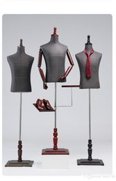 Fashion Store Mannequin Men Full Body Window Suit Display Model Hanger Half Body Black cloth