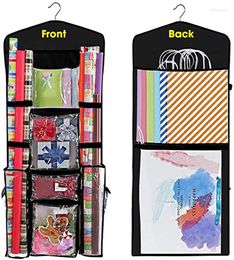 Storage Bags 37x16 In Hanging Christmas Gift Bag Organiser With Multiple Pockets Wrapping Paper