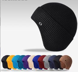 10pcs Autumn and winter knitted hat men and women's solid Colour warm ear protection Beanie outdoor cycling wool hat ski pullovers cold hat 12COLORS Knitting is elastic