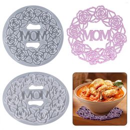 Table Mats 2pcs Mould Set For DIY MOM Mother Garland Cup Mat Making Kitchen Insulation Pad Mould Home Desktop Decoration