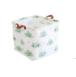 Foldable Storage Baskets Bucket Top Waterproof Bathroom Dirty Clothes Laundry Storage Box Cotton And Linen JNB16367