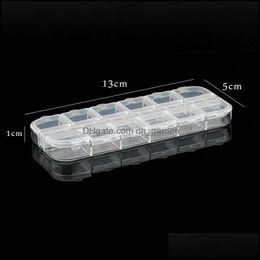 Jewelry Pouches Bags Jewelry Pouches 12 Sizes Plastic Storage Box Compartment Adjustable Container Earring Rec Case For Display Drop Dhmqz