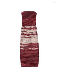 Casual Dresses Women 2022 Chic Fashion Print Midi Dress Vintage Sleeveless Female Mujer 8620/496