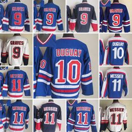 1926-1999 Movie Retro CCM Hockey Jersey Bordado 9 Adam Graves 10 Ron Duguay 11 Mark Messier Vintage Jerseys