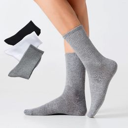 Men's Socks Cotton Men Business Casual Breathable Spring Winter Warm Male Long High Tube Crew Solid Color Black White Gray Sox