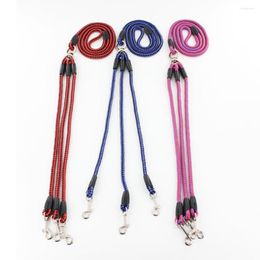 Dog Collars 3 Way Leash 3-in-1 Couplers Nylon Pet Traction Rope With Ergonomic Handle For Outdoor Walking