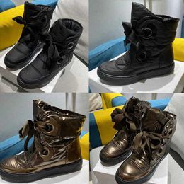 Designer feminino Australia Snow Boot Platform Down Botas de tornozelas de couro de inverno Sapatos de esqui que n￣o deslizam botas com caixa No418