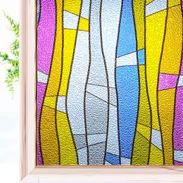 Window Stickers 3D Privacy Film Stained Glass Self Adhesive Static Heat Control Clings UV Protective Sticker For Home