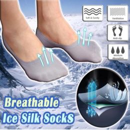 Men's Socks Breathable Ice Silk Mens Fashion Cotton Soft Non-slip Thin Sports Harajuku Calcetines Hombre