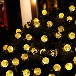 Crystal Ball Solar Lamp Power 7M LED String Fairy Lights Garlands Garden Christmas Of Decorative