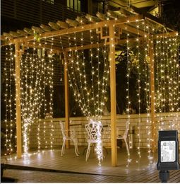Outdoor Low Voltage LED Curtain Icicle Lights String Waterproof LED Background Christmas Family Party Decoration Lamp