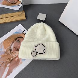 quality knitted hat with soft letters and skin-friendly women's fashion Instagram brand warm wool hats for autumn and winter