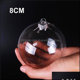 Christmas Decorations Wedding Bauble Ornaments Christmas Xmas Glass Balls Decoration 80Mm Clear 3" / Drop Delivery 2022 Home Garden F Otbpn