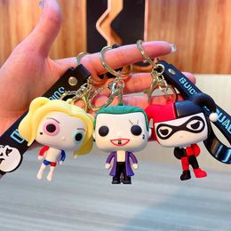 Animation Cartoon Clown Series Keychain Straps Cute PVC Bag Pendant Car Key Ring Gift Charm Factory Wholesale