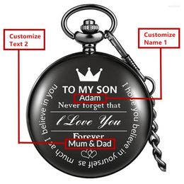 Pocket Watches Personalized Engraved Name Antique Family Gifts Pendant Clock Birthday/Graduation Collection Retro Watch