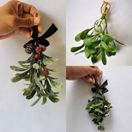 Decorative Flowers Pendants Glitter Home Wedding Decorations Christmas Wreaths Decor Imitation Plants Garlands Artificial Mistletoe