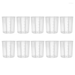 Ml Ruseable Disposable Clear Graduated Plastic Mixing Cups Use For Paint Resin Epoxy Art Kitchen Laboratory 10PCS