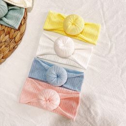 16011 Infant Baby Cotton Headbands Solid Colour Donut Headband Kids Knitted Hairband Children Headwear Hair Accessory
