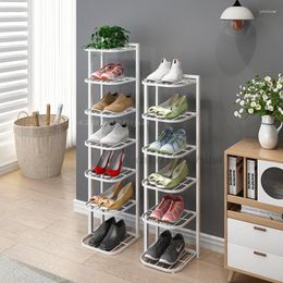 Clothing Storage Folding Iron Shoe Shelf Household Simple Cabinet Economic Multi-layer Dust-proof For Home Save Space