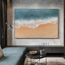 Pinturas que venden marea de paisaje ola de paquetes arte de lona pintada a mano pintura al ￳leo de la sala de estar moderna pared de la sala de estar de la sala