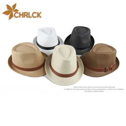 Beanie/Skull Caps Vintage Summer Straw Hat Cool Men Straw Fedora Panama Hat Paper Retro Hats for Man Solid Fedoras Cap Fedora Men Hat Cap 58-60cm T221013