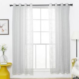 Curtain Curtains For Living Room Tulle Lace Eyelet Transparent Decorative Bedroom Window European Drapes