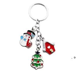 Creativity Christmas Series Santa Snowman Keychain Zinc alloy Pendant Gifts Decoration for Home Xmas Decor RRE14999