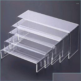 Hooks Rails Hooks Rails 5Pcs/Set Transparent Acrylic Display Stand Figurines Mini Statues Dessert Storage Rack Cosmetic Make Lavac Otgcm