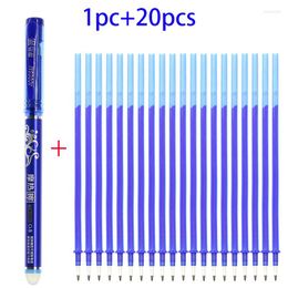 Erasable Rubber Ink Pen Set Rod Washable Magic Ballpoint 0.5mm Blue School Office Stationery