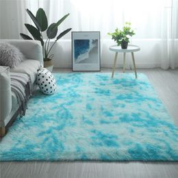 Carpets Nordic Tie-dye Carpet Living Room Coffee Table Bedroom Bedside Mat Thickness 4 Cm Floor Rug Washable Easy Care