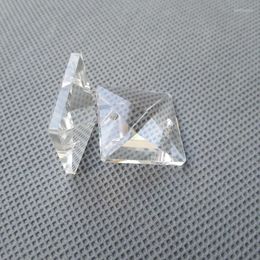 Chandelier Crystal 22 22MM Machine Grinding Clear Square Beads Prism DIY Lamp In 2 Holes Home Curtain Accessories