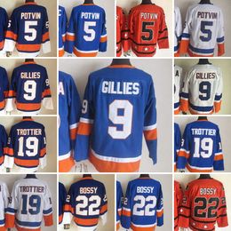 1997-2008 Film Retro CCM Hockey Jersey Stickerei 5 Denis Potvin 9 Clark Gillies 19 Bryan Trottier 22 Mike Bossy Vintage Jerseys