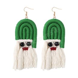 Santa Claus Dangle Earrings For Women Tassels Statement Wedding Christmas Earrings Party Jewelry