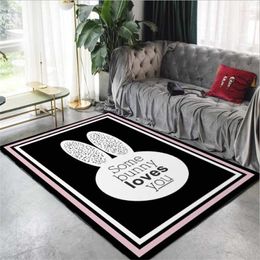 Carpets Rugs For Children Rooms Living Room Cute Cartoon Big Version Ears Black Carpet Modern Home Decor