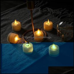 Candles 6Pcs Led Electronic Candle Lights Flameless Swing Candles Party Wedding Birthday Decor Night Lamp Velas Remote Drop Delivery Otd0N