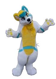 Husky Dog Fox Medium Long Fur Mascot Costume Walking Halloween Christmas Large-scale Activity Suit Role Play