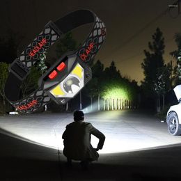 Headlamps Most Powerful LED Headlight Sensor Head Light USB Rechargeable Headlamp Torch Waterproof For Camping Hiking