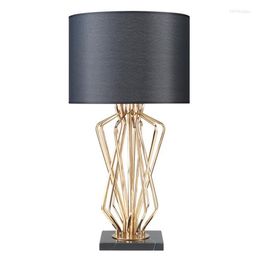 Table Lamps Postmodern Led Lamp Contemporary Desk Bedside Metal Marble Base Luminaire White Black Luster