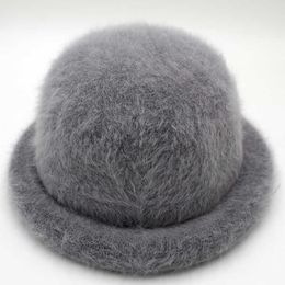 Beanie/Skull Caps Rabbit fur Elegant Women Hat Dome Short Brim Hats Female British Retro Autumn Winter Basin Cap Rabbit fur Hat RC2070 T221013