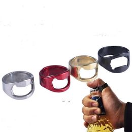 New Portable Finger Ring Bottle Opener Colourful Stainless Steel Beer Bar Tool Bottel Favours GCB16302