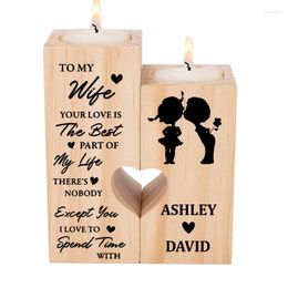 Candle Holders To My Wife I Love You Holder Personalized Couple Names Wooden Heart Candleholder Gift From Husband