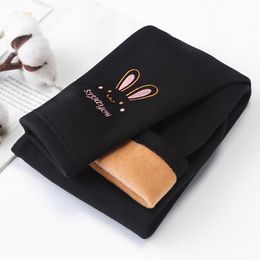 Kids Girls Leggings Autumn Winter Embroidered Rabbit Children Trousers Girl Casual Pencil Pants Cute Toddler Leggings 20221014 E3